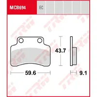 TRW Mcb 694 Ec Orgaaniset Jarrupalat