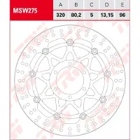 TRW jarrulevy wave eteen bmw m 1000 r 2023-ym. (msw275)