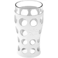 Multisoppi valkoinen 4x 600ml juomalasi silikonisuojuksella