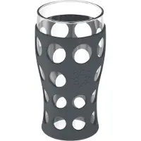Multisoppi Hiilen musta 4x 600ml juomalasi silikonisuojuksella