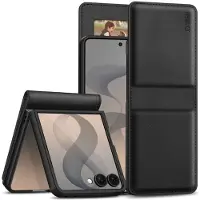 Tech-Protect Samsung Galaxy Z Flip8 lompakkokotelo magneetilla ja jalustalla - Musta