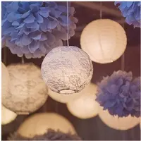 Typecat 60 Pack Chinese Round White Paper Lantern,Paper Lanterns Hanging Lanterns Wedding Party Decorations