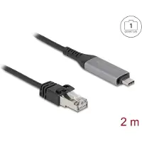 DeLOCK 60760, 2 m, Cat6, USB Type-C, RJ-45, Musta, Antrasiitti