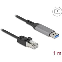 DeLOCK 60755, 1 m, Cat6, USB A-tyyppi, RJ-45, Musta, Antrasiitti