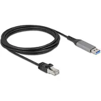 DeLOCK 60757, 3 m, Cat6, USB A-tyyppi, RJ-45, Musta, Antrasiitti