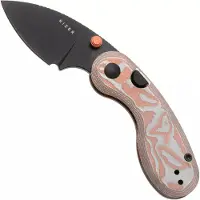 Kizer Cutlery Microbe V2742A12, Black PVD 14C28N, Pink/White GFN pocket knife, Maksim Epifantsev design