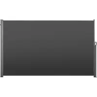 Vevor Sisäänvedettävä Sivumarkiisi, 185 x 420 cm Terassille Sisäänvedettävä Sivusuoja 180 g/m² Polyesterikankaalla, Vedenpitävä Aurinkoverho Ulkokäyttöön Yksityisyyden Suojaava Suoja Huoneenjakaja Puu