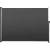Vevor Sisäänvedettävä Sivumarkiisi, 180 x 300 cm Terassille Sisäänvedettävä Sivusuoja 180 g/m² Polyesterikankaalla, Vedenpitävä Aurinkoverho Ulkokäyttöön Yksityisyyden Suojaava Suoja Huoneenjakaja Puu