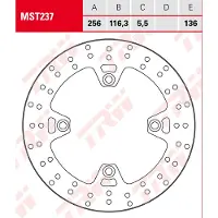 TRW Jarrulevy, takana TAKA MST237 D: 256, kiinteä