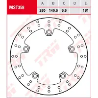 TRW Jarrulevy, takana TAKA MST358 D: 260, kiinteä