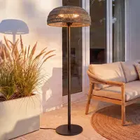 LUCANDE Calenza -terassilämmitin jalusta, musta, 200 cm, 3 tehoasetusta, IP44 – , Calenza, Musta, Metalli, Moderni