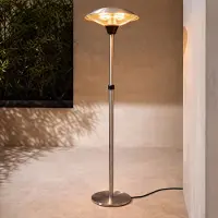 LUCANDE Solfire – terassilämmitin, hopea, korkeus 200 cm, IP44 – , Solfire, Metallinsävyinen, Alumiini, Moderni