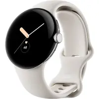 Google Pixel Watch LTE 41mm - Polished Silver fodral med Sport Band - Chalk