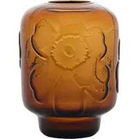 Marimekko Unikko Glass Vase 18Cm - Brown - 18X13