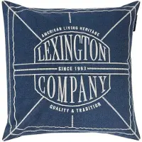 Lexington - Logo Washed tyynynpäällinen 50x50 cm Tummansininen/Beige