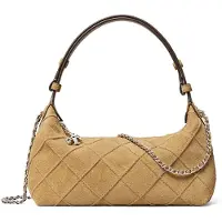 Tory Burch Fleming Suede Pochette - Beige - ONE SIZE