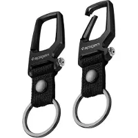 Spigen Carabiner With KeyRing 2 Pack - black