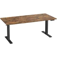 Songmics Korkeussäädettävä työpöytä 180x80x72-120 cm ruskea puu ja teräs