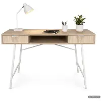 Hobby Hall Tietokonepöytä Arden, 120x50x80,5 cm, ruskea/valkoinen