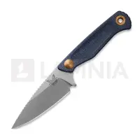 Benchmade Dacian Magnacut Satin veitsi, blue denim micarta, leather sheath