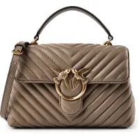 Pinko Love Lady Käsilaukku Nahka 22 cm Harmaa