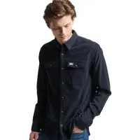 Superdry for man. M4010722A Trailsman navy corduroy shirt (L), Casual, Cotton, Long sleeve