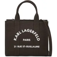Karl Lagerfeld Käsilaukku 'Rue St-Guillaume' tummanruskea / offwhite