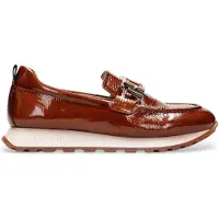 Hispanitas for woman. HI243621 Brown casual leather loafers (35), 3 to 5 cm, None