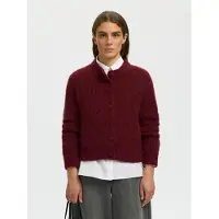 Selected Slwgabriella Ls Button Cardigan Noos - Burgundy - S