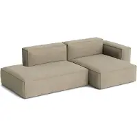 HAY Mags Soft Low Armrest sohva 2,5-istuttava yhdistelmä 3 Linara beige, oikeanpuoleinen, irrotettava päällinen