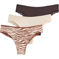 Lindex 3-Pack Brazilian Briefs In Micro - Beige - M