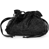 Liu Jo for woman. AF6099-T767A Small Riccy bag with black rhinestones (OSFA), Casual, Party, Polyester