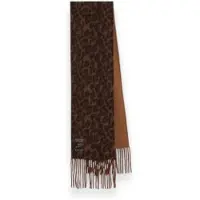 Essentiel Antwerp for woman. KATTERN Kattern Reversible Brown Scarf (OSFA), Animal Print, Wool, Classic