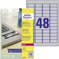 Avery Heavy Duty Labels, Silver