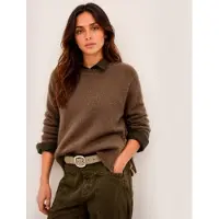 Ba&sh for woman. 1H26CHEY Cheyla brown cashmere sweater (36), Casual, Kashmir