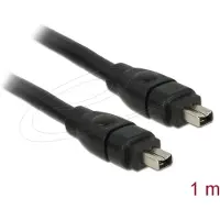 DeLOCK FireWire 4-pin -kaapeli, 1m, musta
