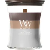 Woodwick Trilogy Radiant Cashmere tuoksukynttilä sisältää puusydämen 275 g
