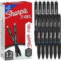Sharpie S-Gel, Sisäänvedettävä geelikynä, Sininen, Musta, 0,7 mm, Keskikokoinen, Laatikko (2136600)