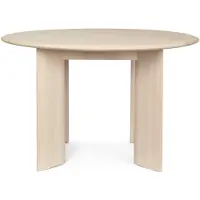 Ferm Living Bevel -ruokapöytä Ø117 cm Valkoöljytty pyökki