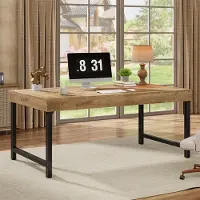 24hShop Ruokapöytä 140x80cm / suorakulmainen ruokapöytä 6 hengelle / rustiikkinen keittiönpöytä teollisella ilmeellä