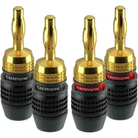 ClickTronic 52546 wire connector Banana plug Black, Gold (52546)