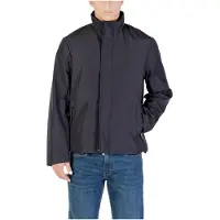 Armani Exchange for man. XM001579AF16926UB101 Long coat with high collar and hidden closure Essential navy (S), Casual, Polyester