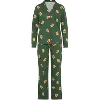 LASCANA Pyjama sitruuna / tummanvihreä / punainen