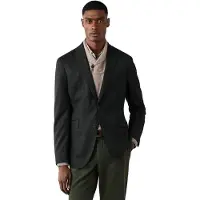 Hackett London for man. HM4400223 Dark green performance flannel jacket (42/32), Casual, Wool, Classic