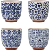 Bloomingville Blue Stoneware Karine 4 kupin setti, 150 ml