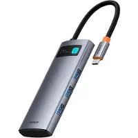 Baseus Metal Gleam 7in1 HDMI 4K 60Hz USB-C Hub / 3x USB 3.0 / USB-C PD / SD / microSD - Gray USB hub