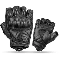 RockBros 16220006002 M leather motorcycle gloves - black