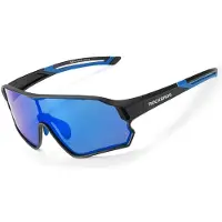 RockBros 14110009001 polarized cycling glasses for children 8-14 years old - black and blue
