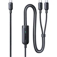 Baseus Flash 4 2-in-1 USB-C - kaksi USB-C -liitäntää sisältävä pikalatauskaapeli, 1.5m/140W - musta