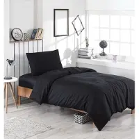 L'essentiel Maison -vuodevaatesetti Düzboya - Black, 160x220, 3-osainen, musta